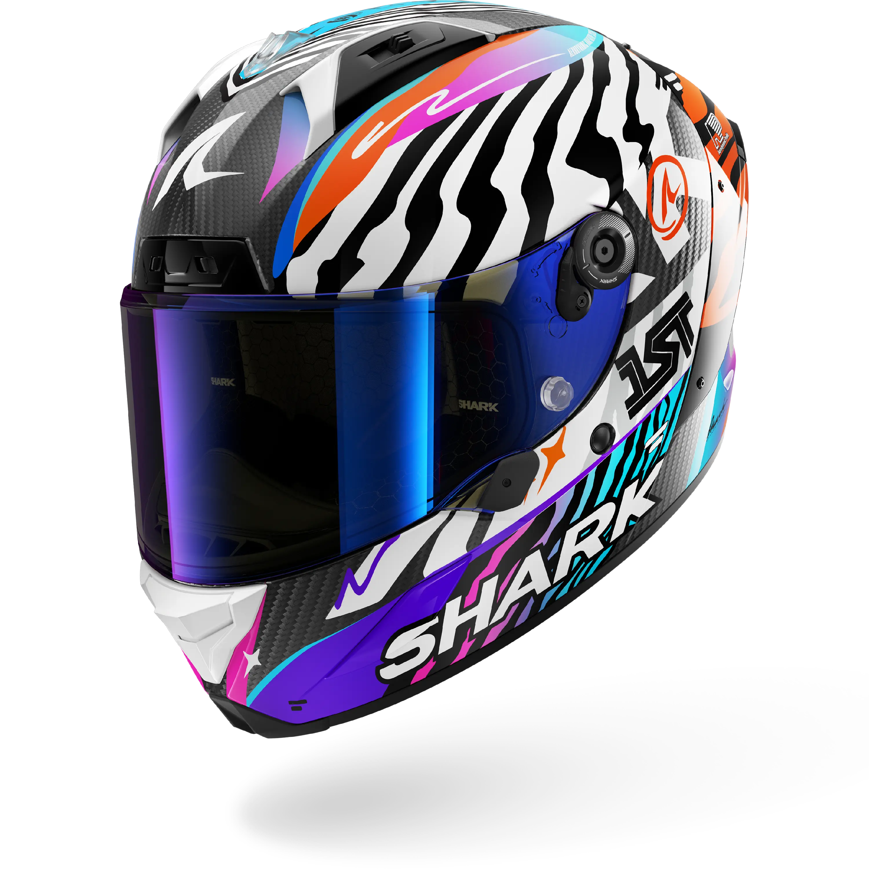 AERON SPEED-FANCY Carbon White Orange – Shark Helmets