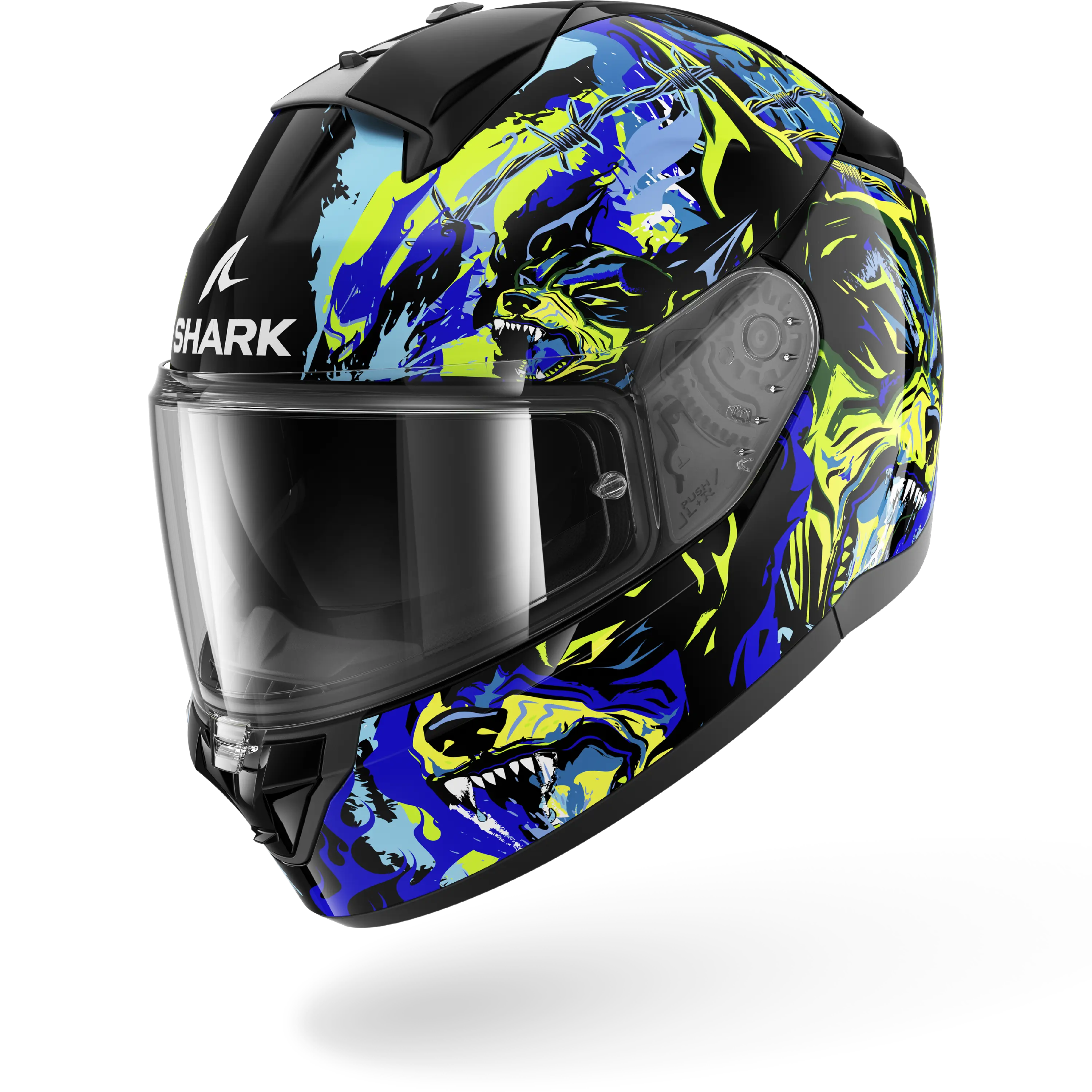 RIDILL Raging Beast Black Blue Green โ Shark Helmets