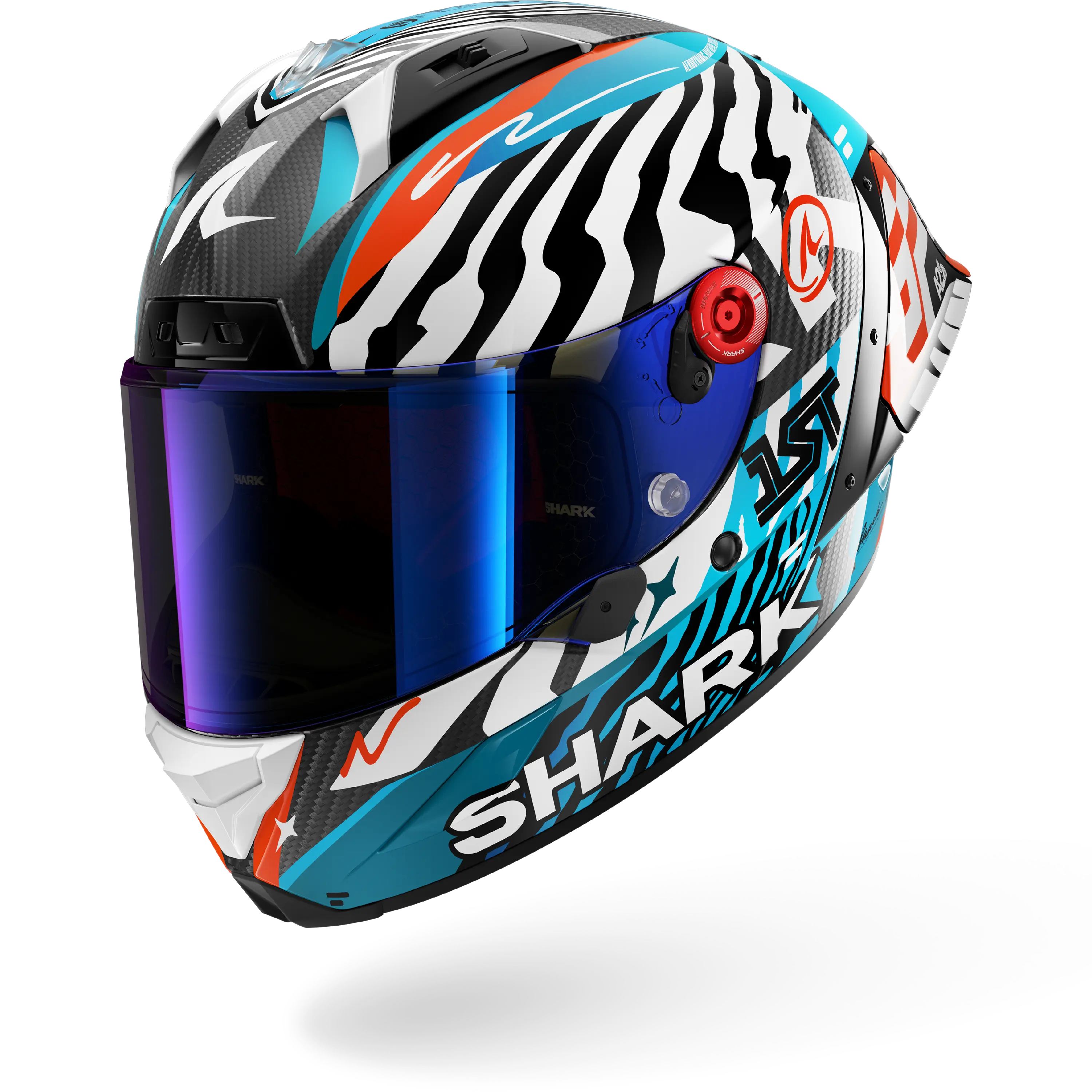 AERON GP FIM RACING #2 SPEED-FANCY Carbon White Blue – Shark Helmets