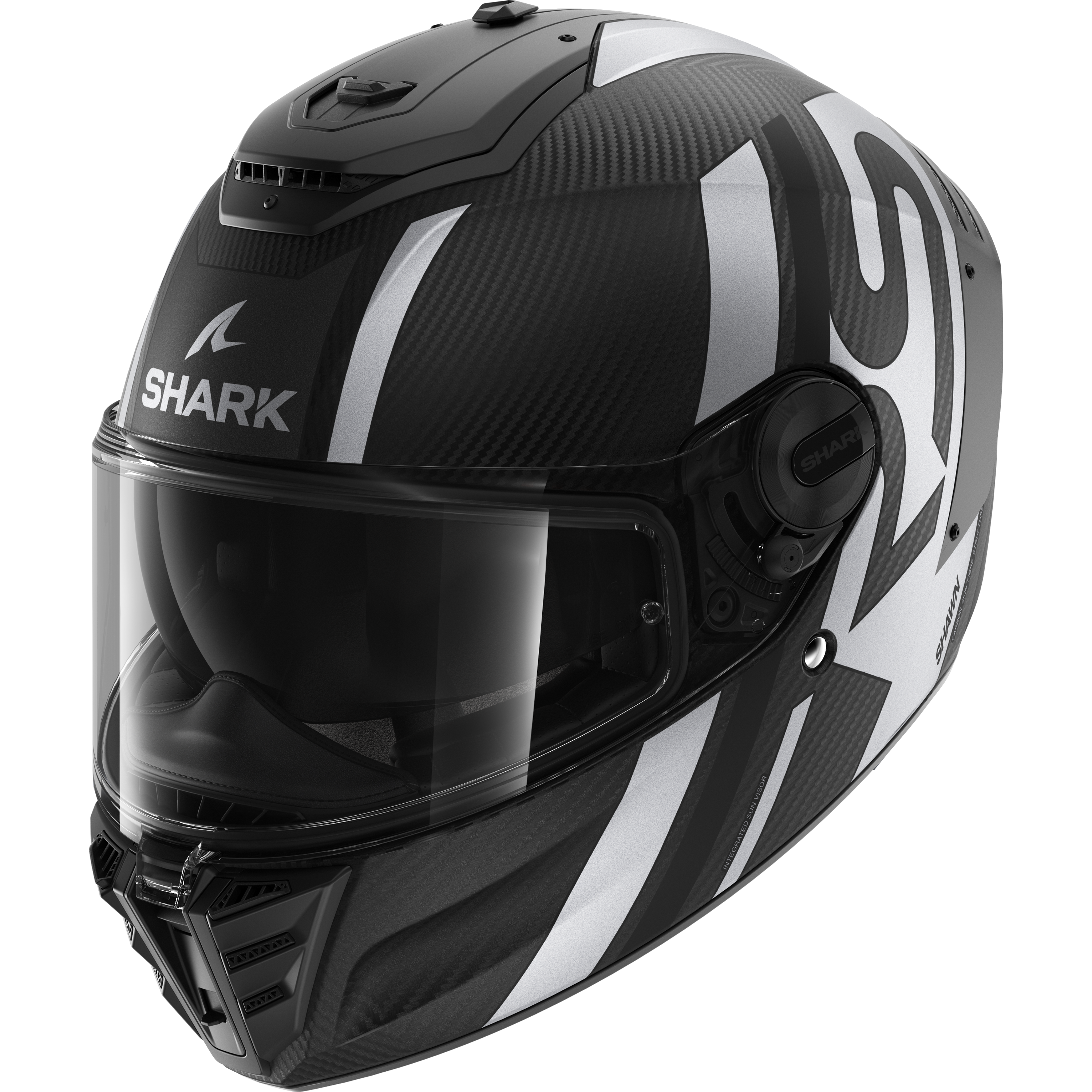 SPARTAN RS CARBON Shawn Matte Carbon Black Silver – Shark Helmets