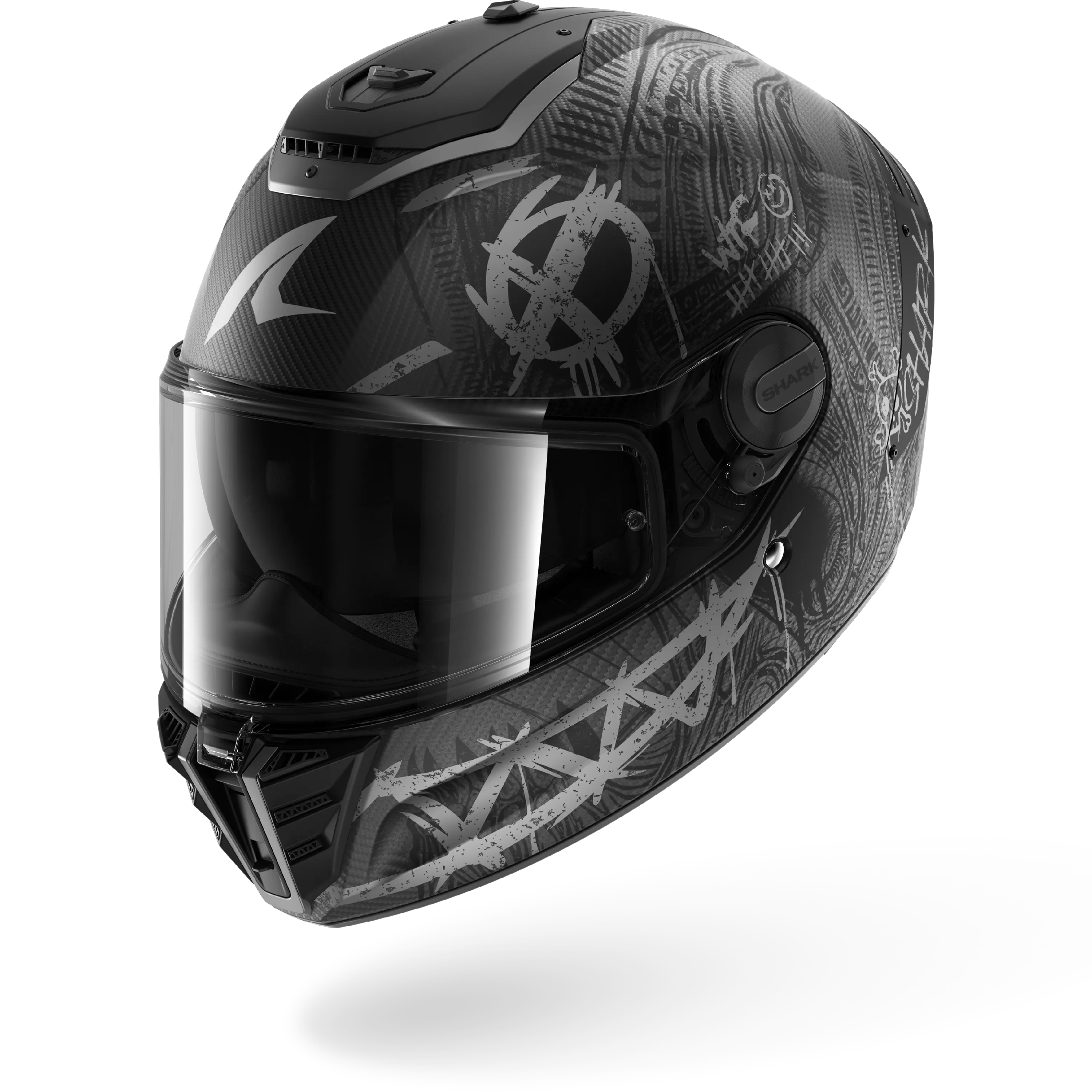 cheap shark motorcycle helmets SPARTAN RS CARBON SHIEVER Matt Carbon Anthracite Silver – Lifan E3 LF1200DT electric Waterless Temporary Tattoos release strap and adjustable Color:Salom