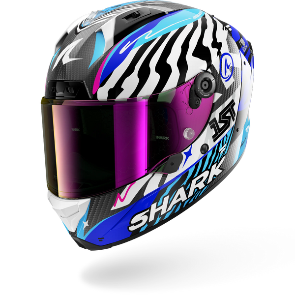 AERON SPEED-FANCY Carbon White Blue – Shark Helmets