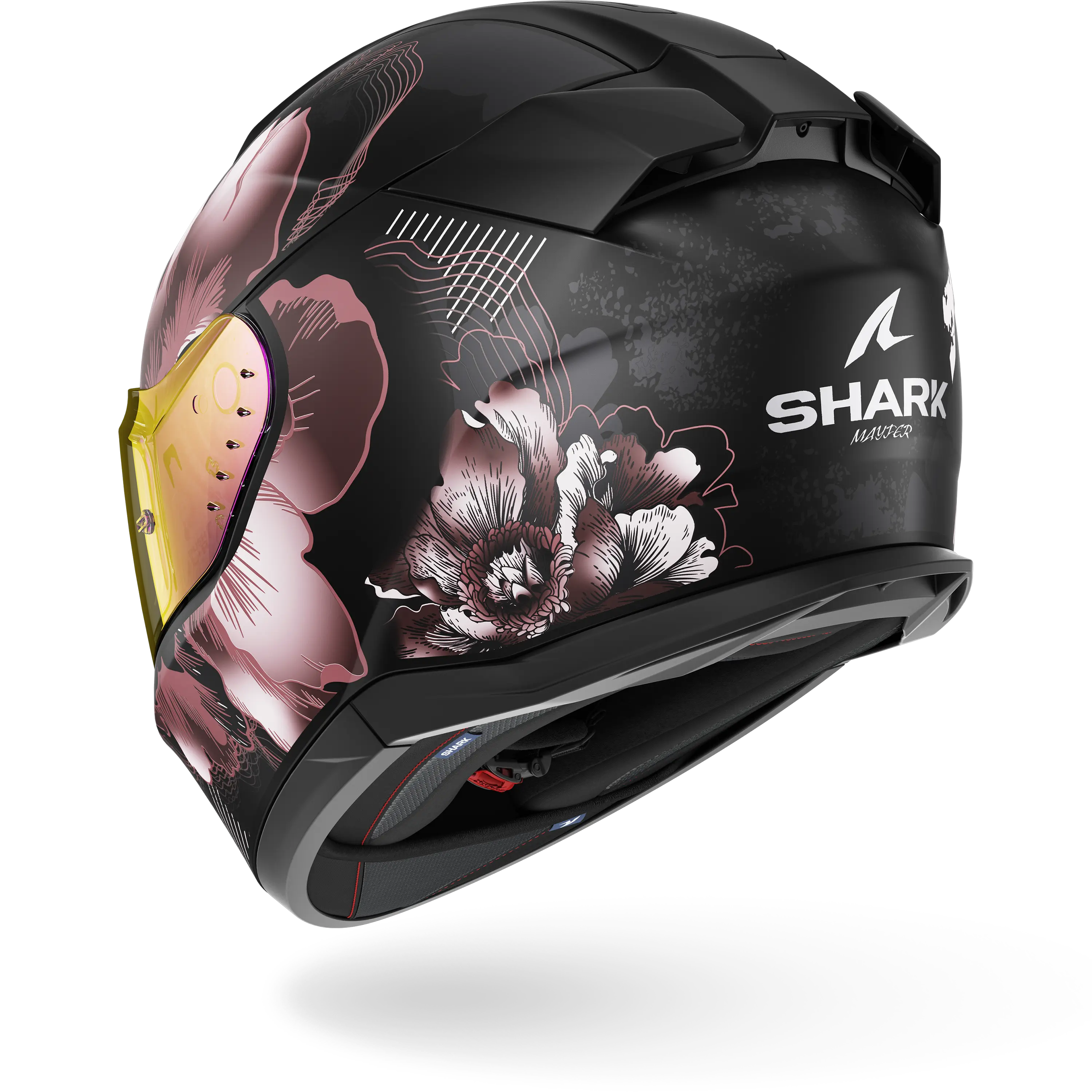 SHARK D-SKWAL 3 MAYFER Casco Moto Integrale - Mat Black/Anthracite/Violet - XS (53-54 Cm) - Omologato ECE 22.06