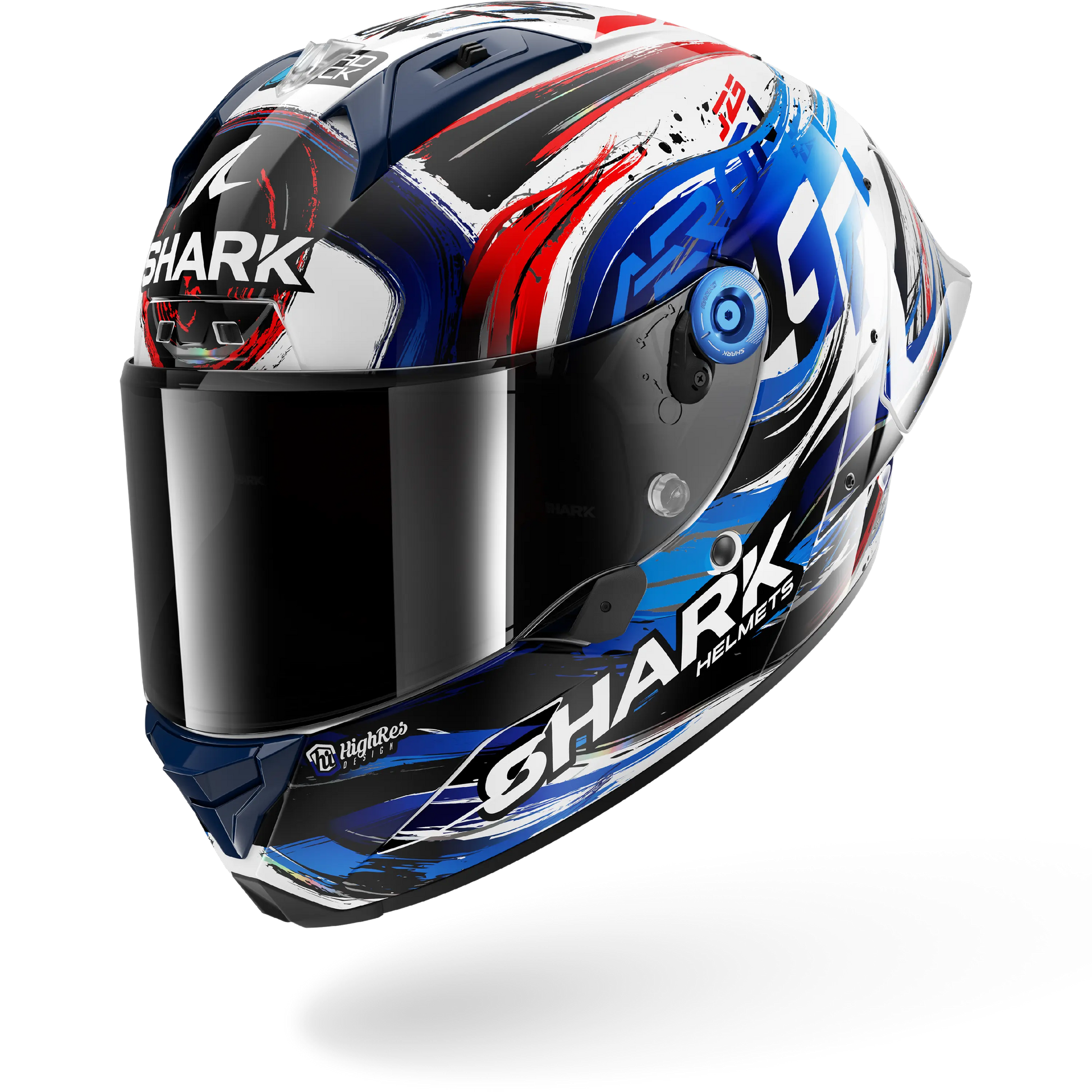 AERON GP FIM RACING #1 REPLICA ZARCO SIGNATURE White Black Blue – Shark Helmets