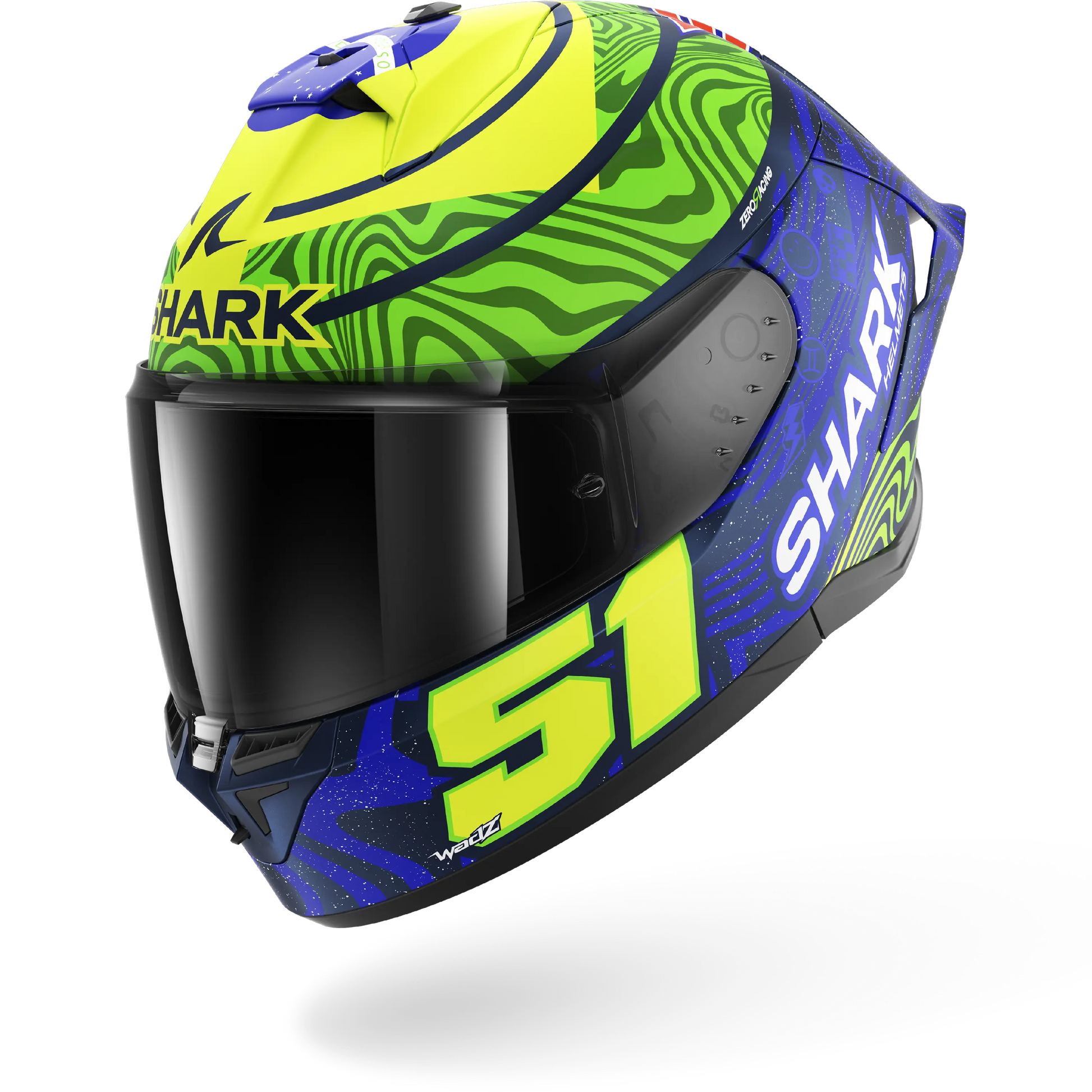 blue and green motorcycle helmets SKWAL CUP REPLICA GRANADO Matte Blue Green Yellow – Shark Helmets