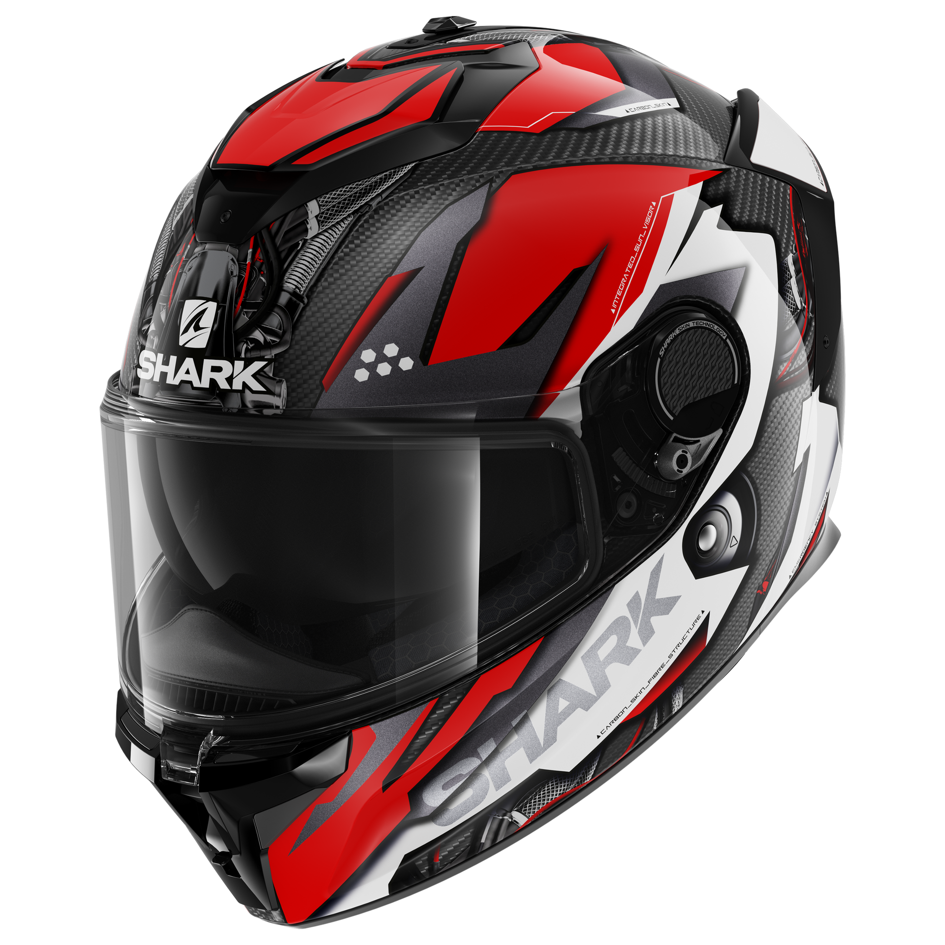 SPARTAN GT CARBON Urikan Carbon Red White – Shark Helmets