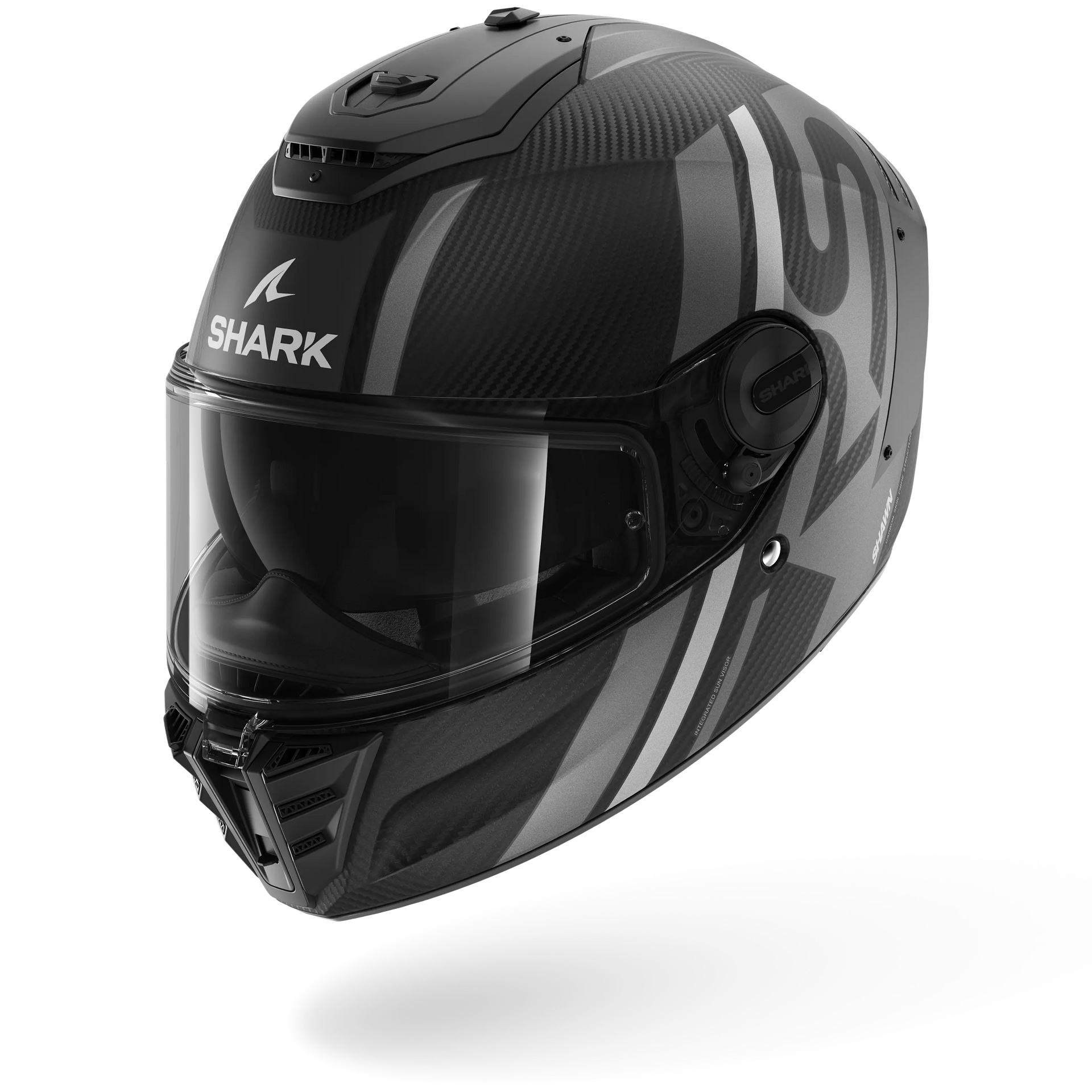 SPARTAN RS CARBON Shawn Matte Carbon Silver Anthracite – Shark Helmets
