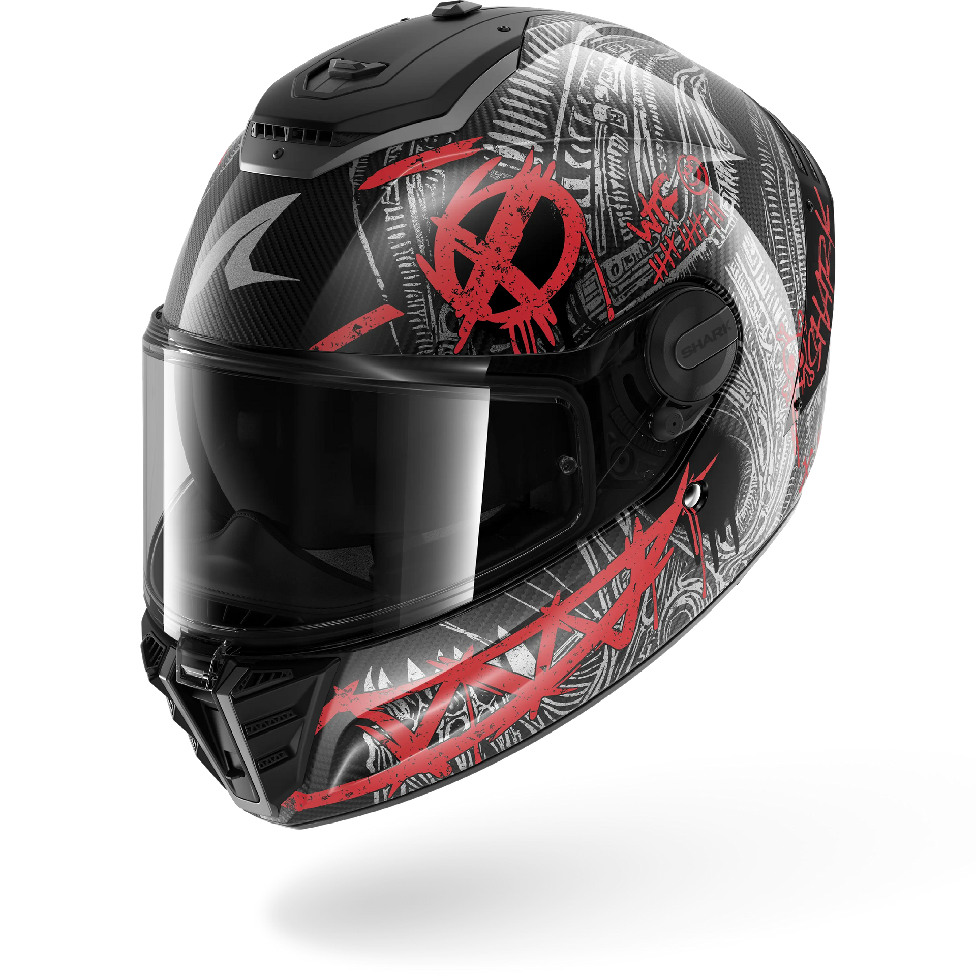 SPARTAN RS CARBON SHIEVER Carbon Anthracite Red – Shark Helmets