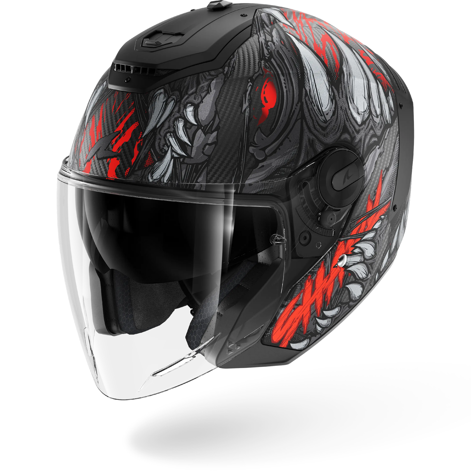 RS JET Shaytan Matte Black Red Anthracite – Shark Helmets